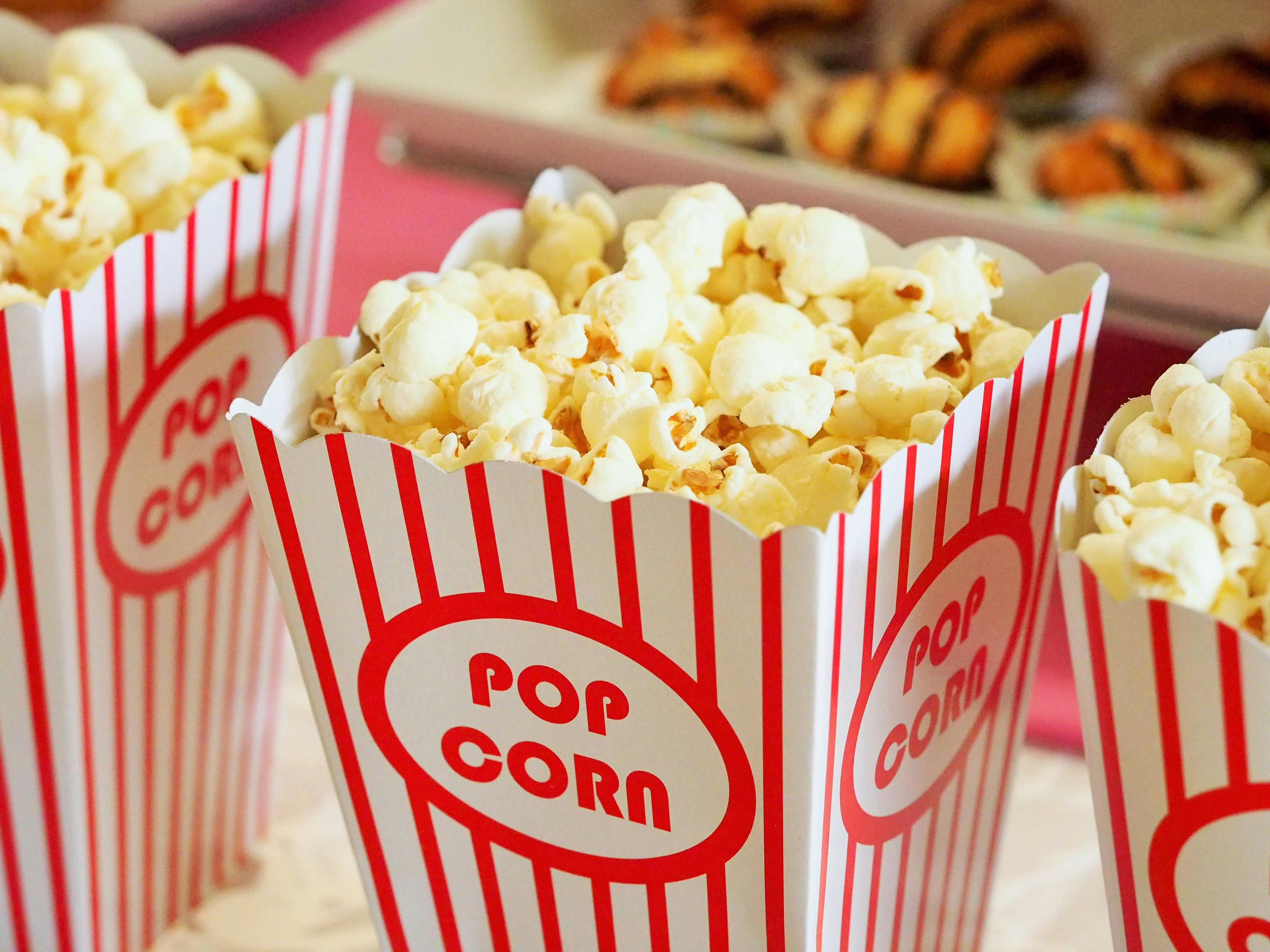 Small popcorn in a cinema bucket